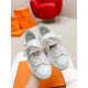 Hermes Men's Day Sneakers in White Leather