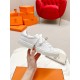 Hermes Men's Day Sneakers in White Leather