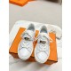 Hermes Men's Day Sneakers in White Leather