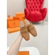 Hermes Esmee Mules in Brown Calfskin