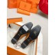 Hermes Esmee Mules in Brown Calfskin
