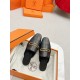 Hermes Esmee Mules in Black Calfskin