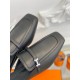 Hermes Groupie Mules in Black Calfskin