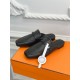 Hermes Groupie Mules in Black Calfskin