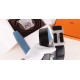 Hermes H Belt Buckle & Blue Clemence 32 MM Strap