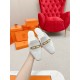 Hermes Esmee Mules in White Calfskin