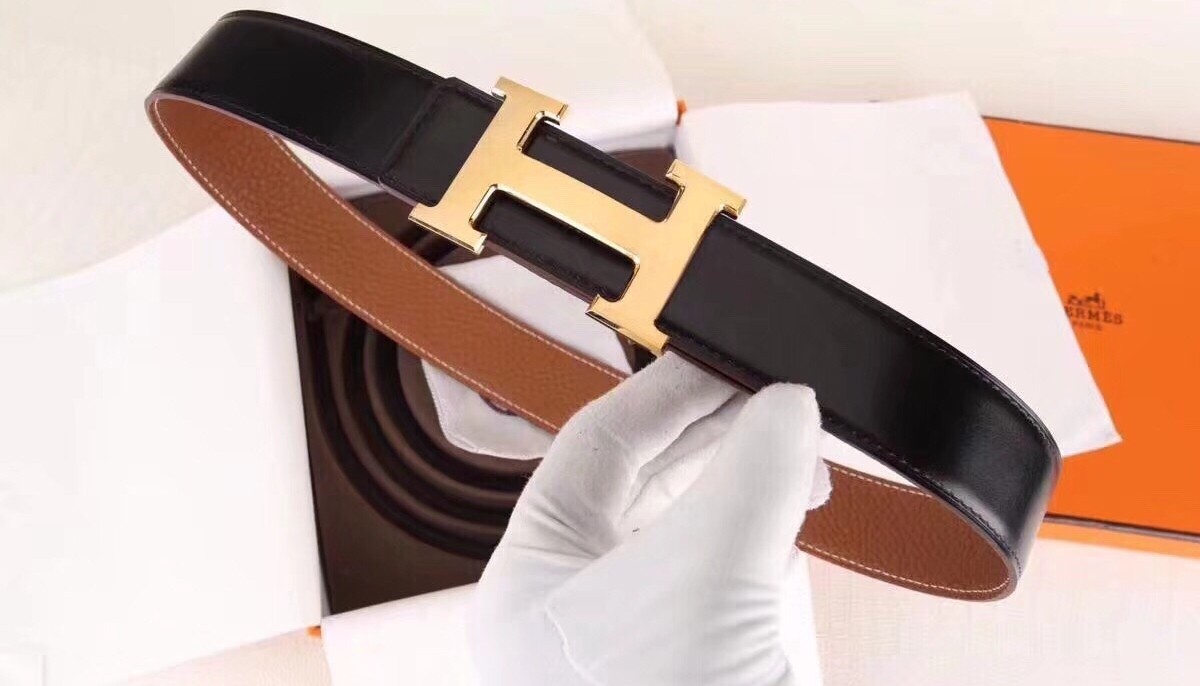 Hermes H Belt Buckle & Brown Clemence 32 MM Strap