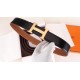 Hermes H Belt Buckle & Brown Clemence 32 MM Strap