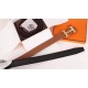 Hermes H Belt Buckle & Brown Clemence 32 MM Strap