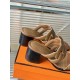 Hermes Gaby Sandals 60mm in Brown Nappa Leather