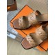 Hermes Gaby Sandals 60mm in Brown Nappa Leather