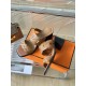 Hermes Gaby Sandals 60mm in Brown Nappa Leather