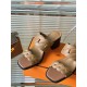Hermes Gaby Sandals 60mm in Brown Nappa Leather