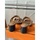 Hermes Gaby Sandals 60mm in Brown Nappa Leather