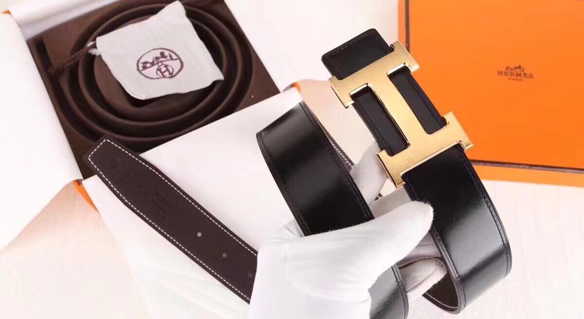 Hermes H Belt Buckle & Chocolate Clemence 32 MM Strap