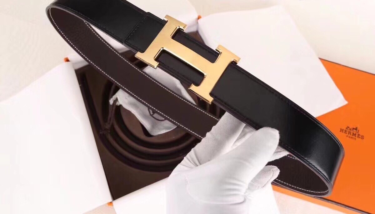 Hermes H Belt Buckle & Chocolate Clemence 32 MM Strap