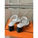 Hermes Gaby Sandals 60mm in White Nappa Leather