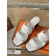Hermes Gaby Sandals 60mm in White Nappa Leather