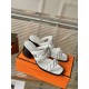 Hermes Gaby Sandals 60mm in White Nappa Leather