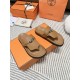 Hermes Empire Sandals in Brown Calfskin