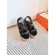 Hermes Havane 30 Sandals in Black Calfskin Leather