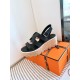 Hermes Havane 30 Sandals in Black Calfskin Leather