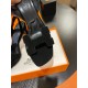 Hermes Heden 80 Sandals in Black Suede Leather