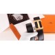 Hermes H Belt Buckle & Orange 32mm Clemence Strap
