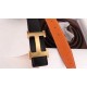 Hermes H Belt Buckle & Orange 32mm Clemence Strap