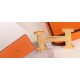 Hermes H Belt Buckle & Orange 32mm Clemence Strap