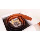 Hermes H Belt Buckle & Orange 32mm Clemence Strap