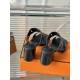Hermes Gaby Sandals 60mm in Black Nappa Leather