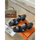 Hermes Gaby Sandals 60mm in Black Nappa Leather