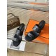 Hermes Gaby Sandals 60mm in Black Nappa Leather
