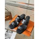 Hermes Gaby Sandals 60mm in Black Nappa Leather