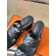 Hermes Gaby Sandals 60mm in Black Nappa Leather