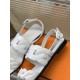 Hermes Grace Sandals in White Nappa Leather