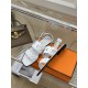 Hermes Grace Sandals in White Nappa Leather