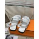 Hermes Grace Sandals in White Nappa Leather