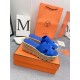 Hermes Eze 30 Cork Platform Sandals in Blue Suede Leather