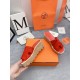 Hermes Eze 30 Cork Platform Sandals in Piment Suede Leather