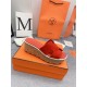 Hermes Eze 30 Cork Platform Sandals in Piment Suede Leather