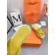 Hermes Eze 30 Cork Platform Sandals in Yellow Suede Leather