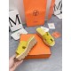 Hermes Eze 30 Cork Platform Sandals in Yellow Suede Leather