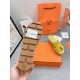 Hermes Eze 30 Cork Platform Sandals in Yellow Suede Leather