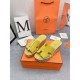 Hermes Eze 30 Cork Platform Sandals in Yellow Suede Leather