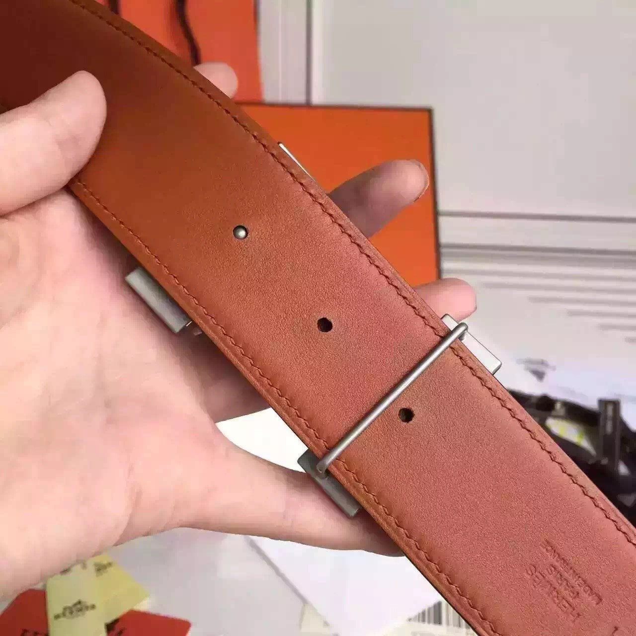 Hermes H Belt Buckle & Taupe Epsom 32 MM Strap