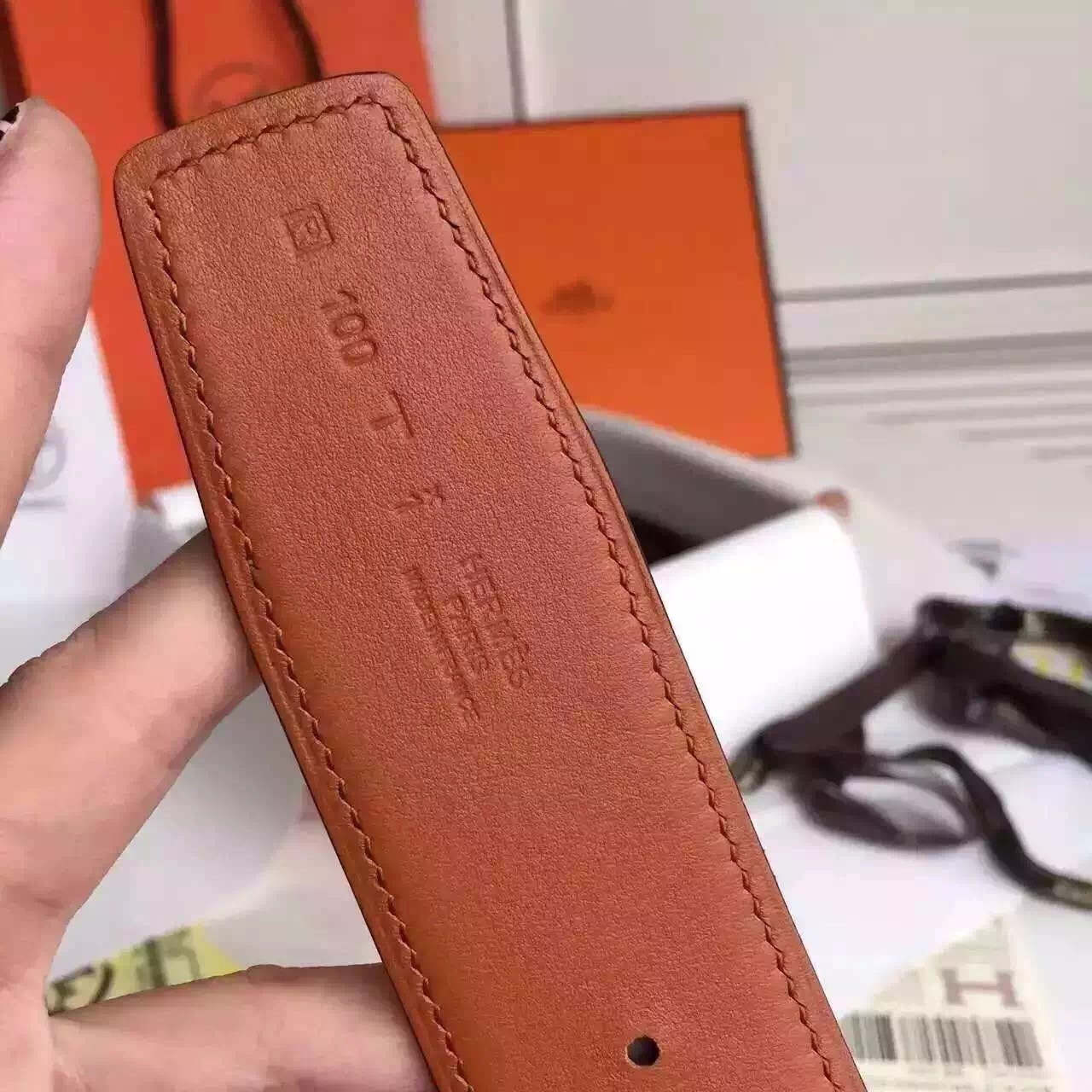 Hermes H Belt Buckle & Taupe Epsom 32 MM Strap