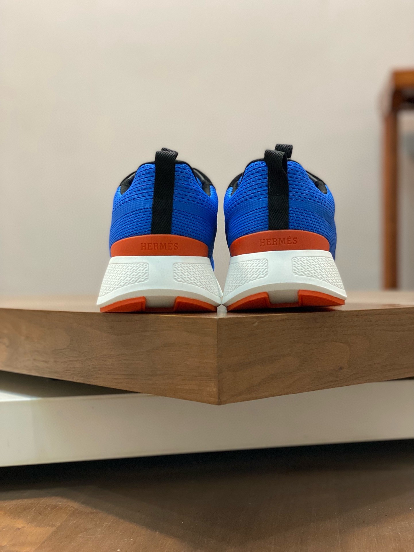 Hermes Heros Sneakers in Blue Technical Knit