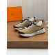 Hermes Heros Sneakers in Khaki Technical Knit